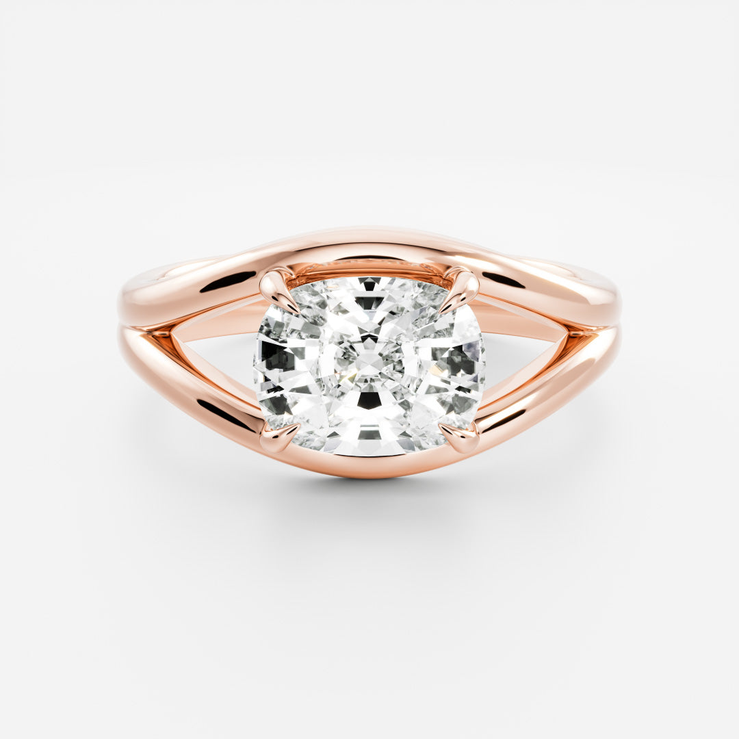Oval Three Stone Lab Grown Diamond Engagement Ring