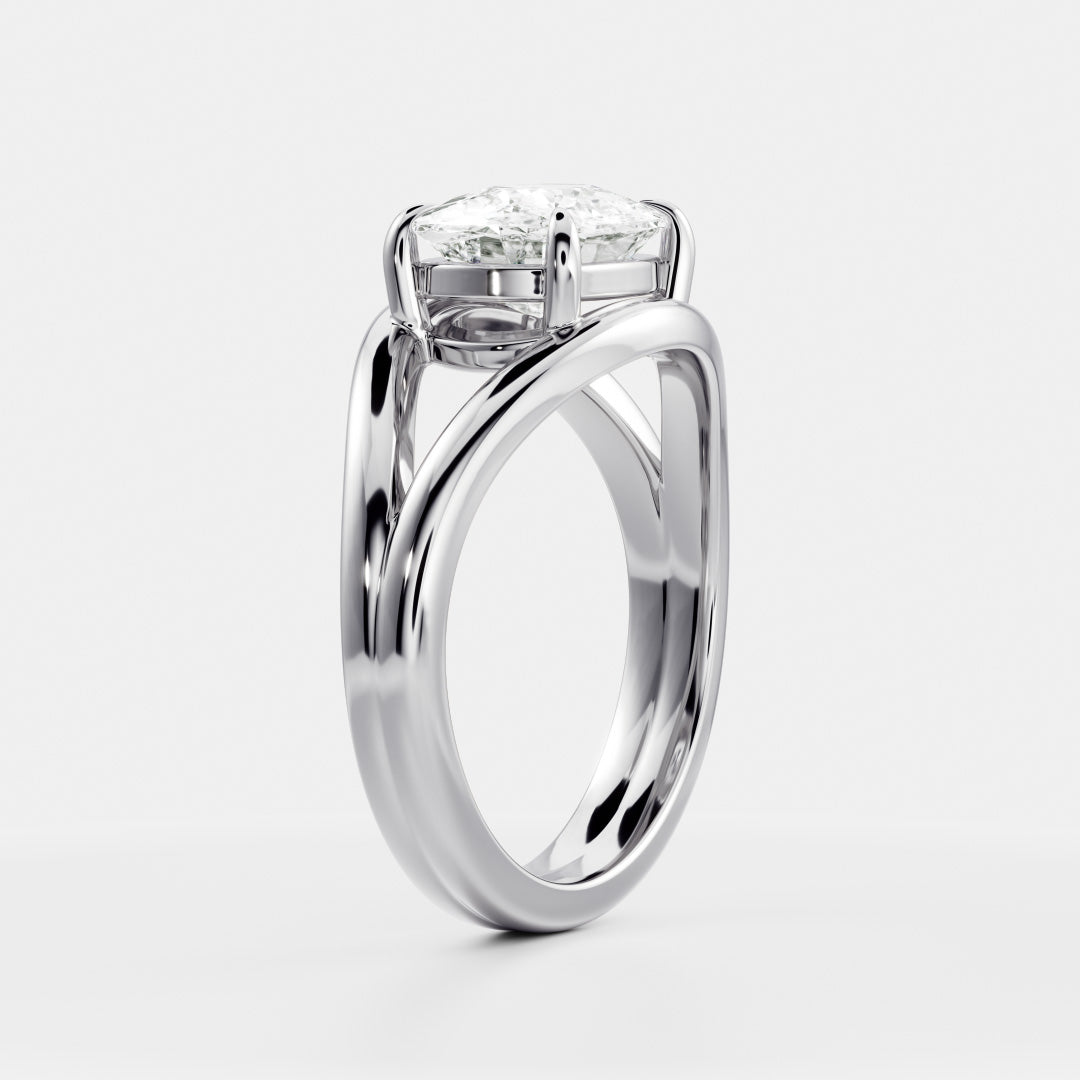 Oval Three Stone Lab Grown Diamond Engagement Ring