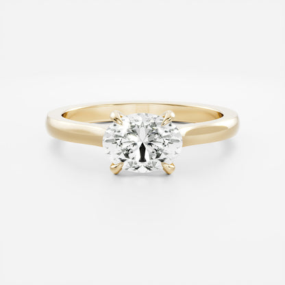Oval Three Stone Lab Grown Diamond Engagement Ring