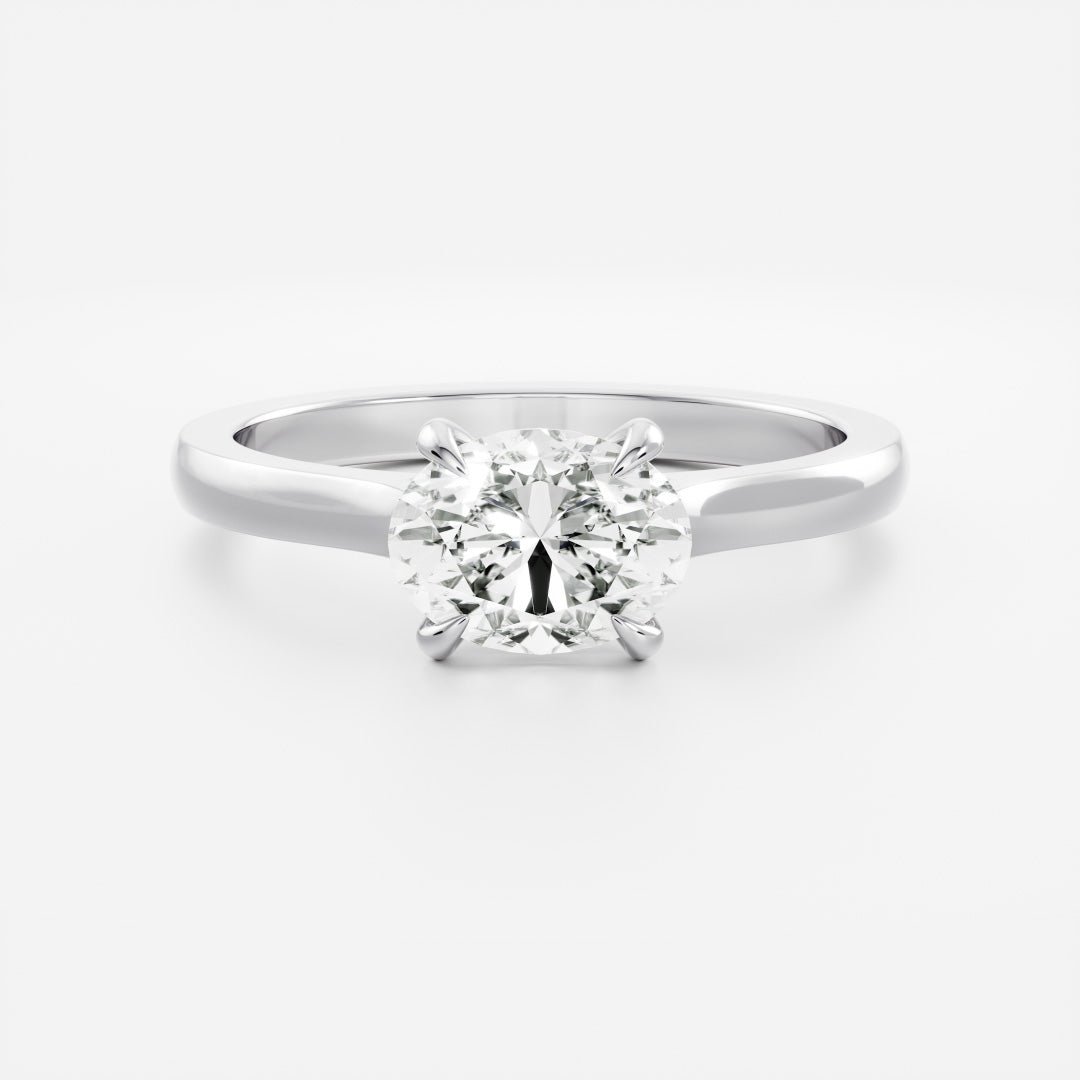 Oval Three Stone Lab Grown Diamond Engagement Ring