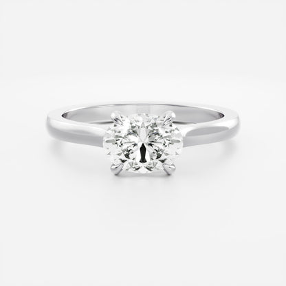 Oval Three Stone Lab Grown Diamond Engagement Ring