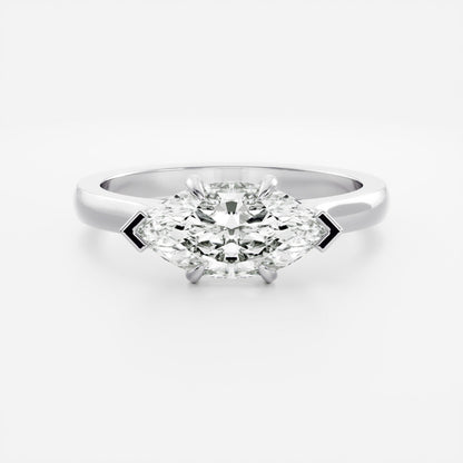 Oval Three Stone Lab Grown Diamond Engagement Ring