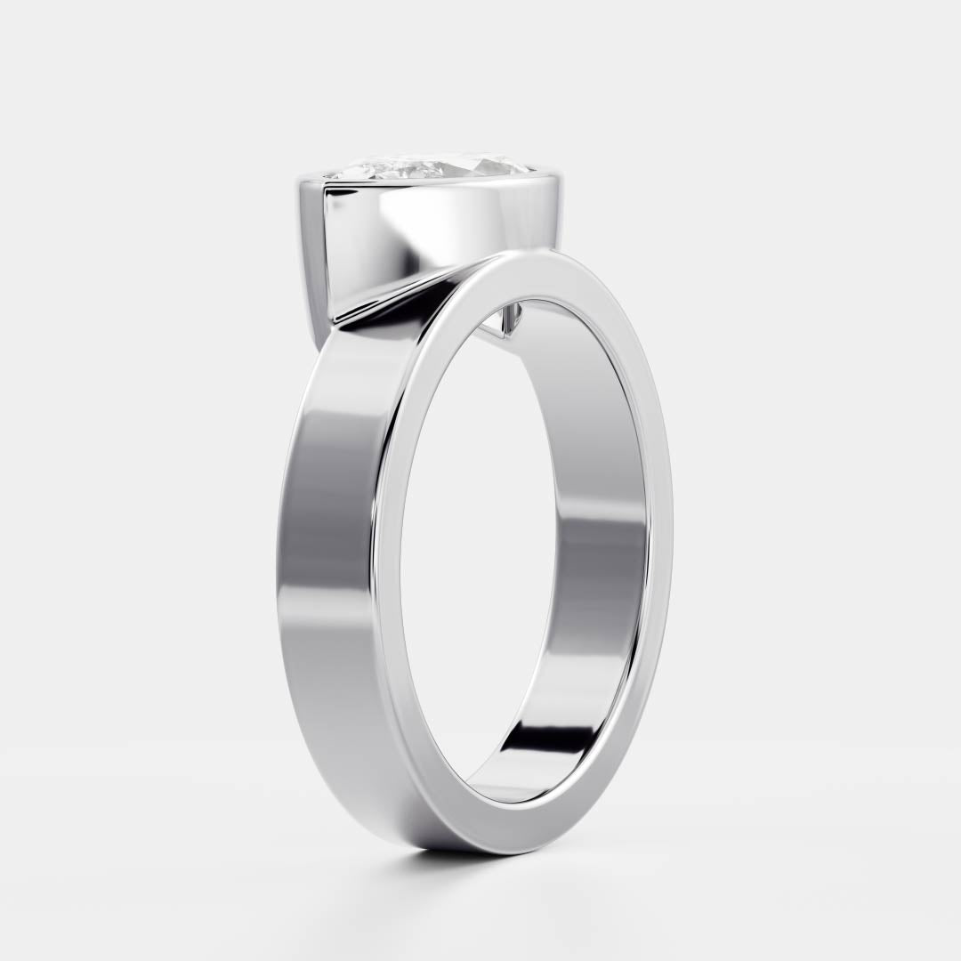 Oval Three Stone Lab Grown Diamond Engagement Ring