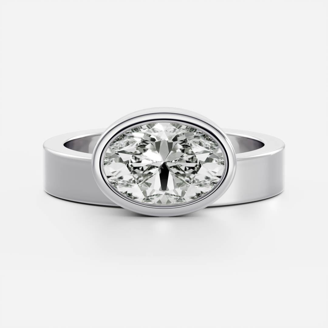 Oval Three Stone Lab Grown Diamond Engagement Ring