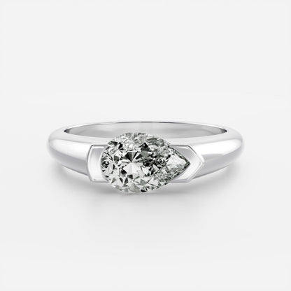 Oval Three Stone Lab Grown Diamond Engagement Ring