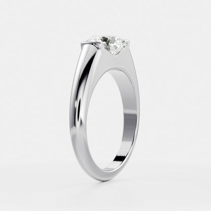 Oval Three Stone Lab Grown Diamond Engagement Ring