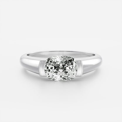 Oval Three Stone Lab Grown Diamond Engagement Ring