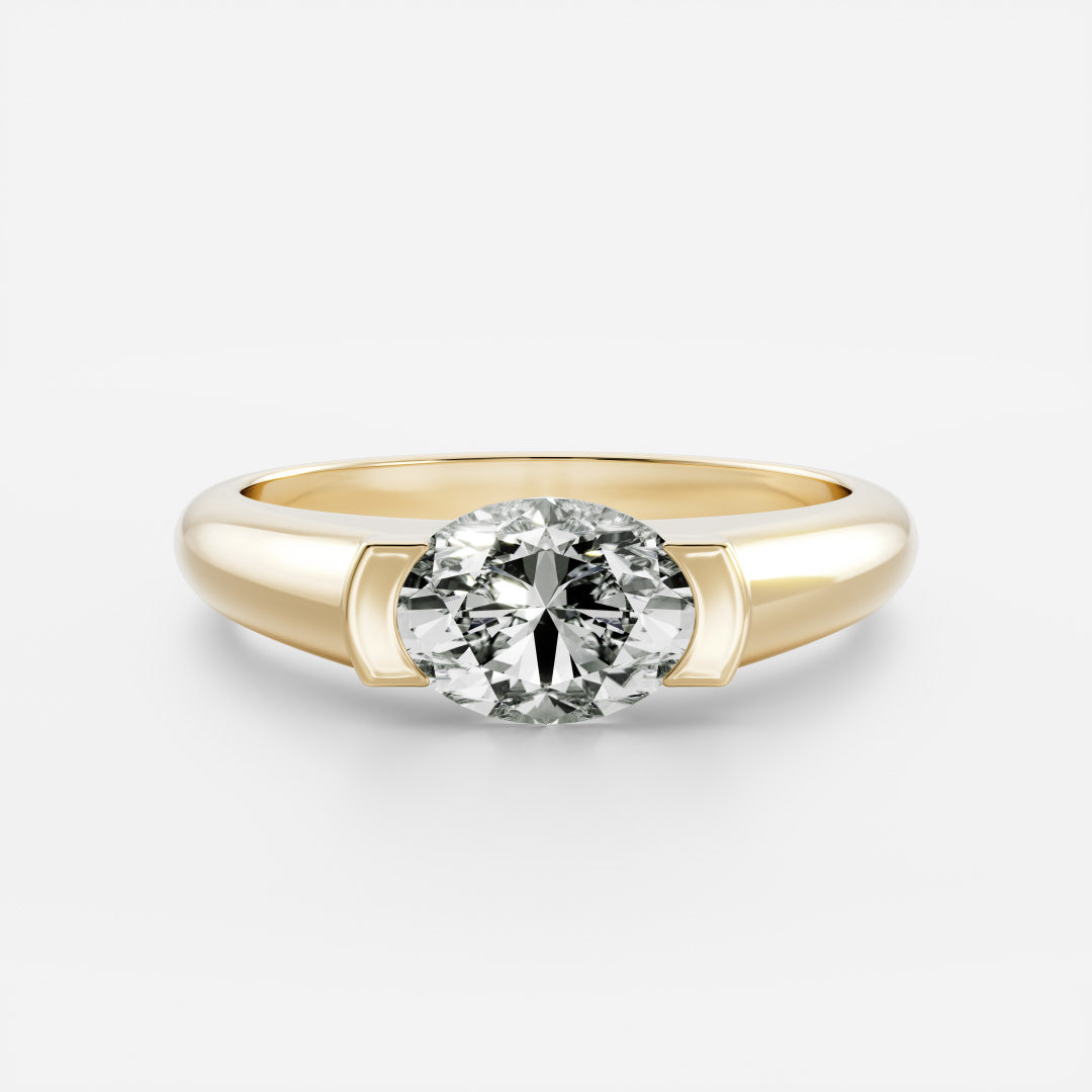 Oval Three Stone Lab Grown Diamond Engagement Ring