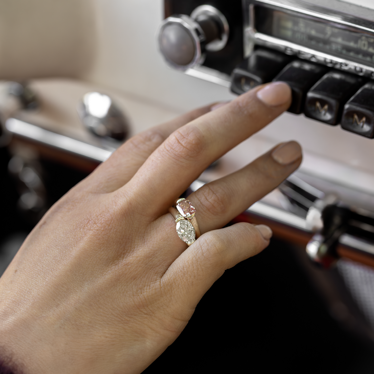 Oval Three Stone Lab Grown Diamond Engagement Ring
