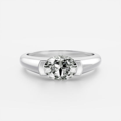 Oval Three Stone Lab Grown Diamond Engagement Ring