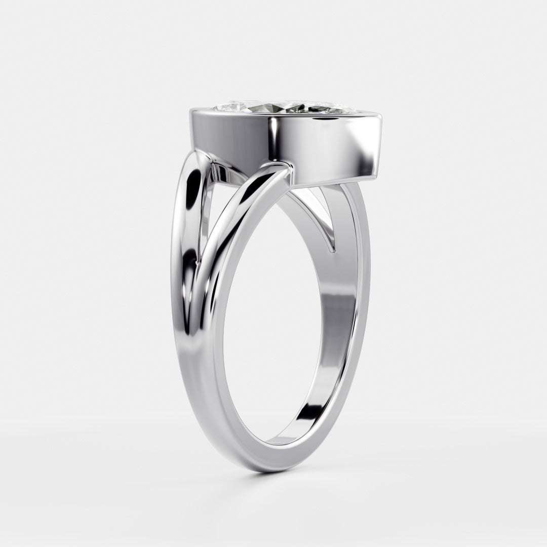 Oval Three Stone Lab Grown Diamond Engagement Ring