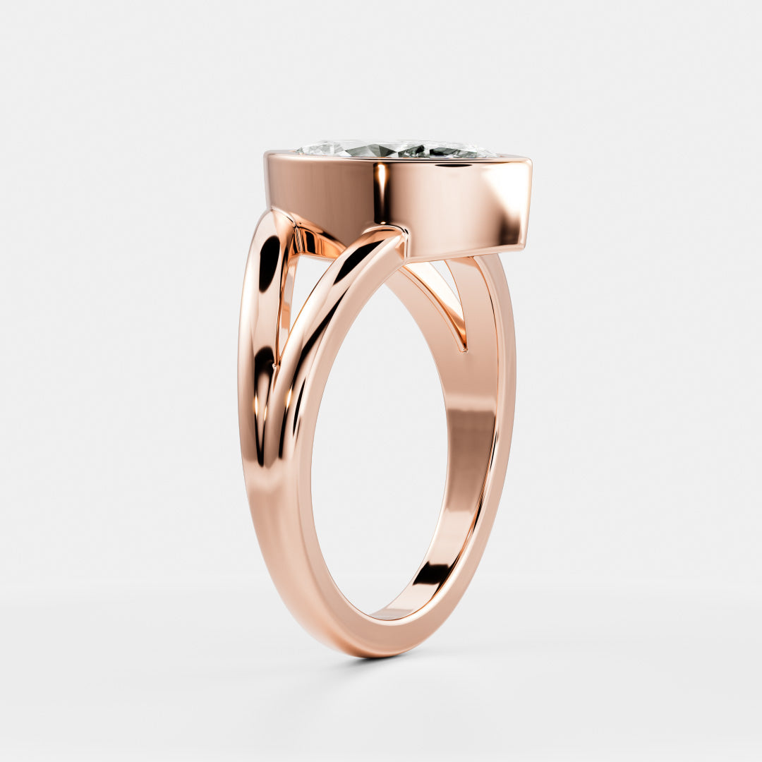 Oval Three Stone Lab Grown Diamond Engagement Ring