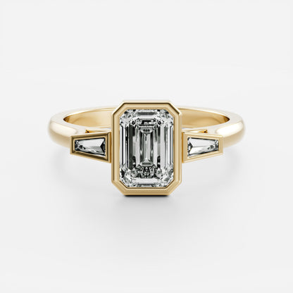 Oval Three Stone Lab Grown Diamond Engagement Ring