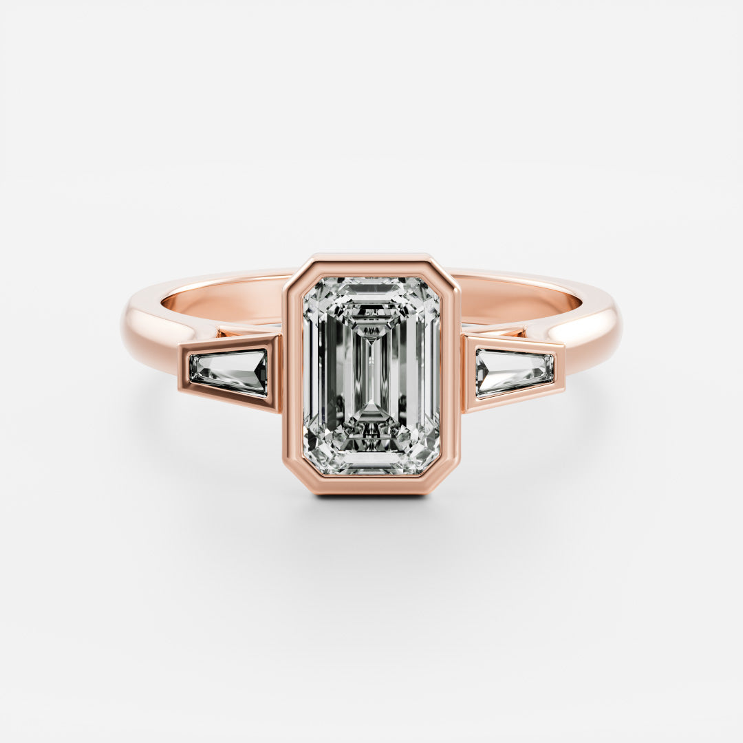 Oval Three Stone Lab Grown Diamond Engagement Ring