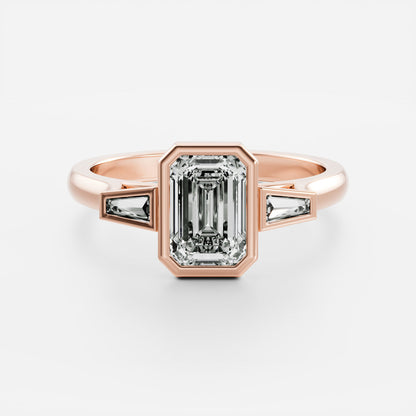 Oval Three Stone Lab Grown Diamond Engagement Ring