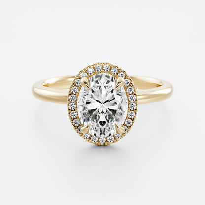 Oval Three Stone Lab Grown Diamond Engagement Ring