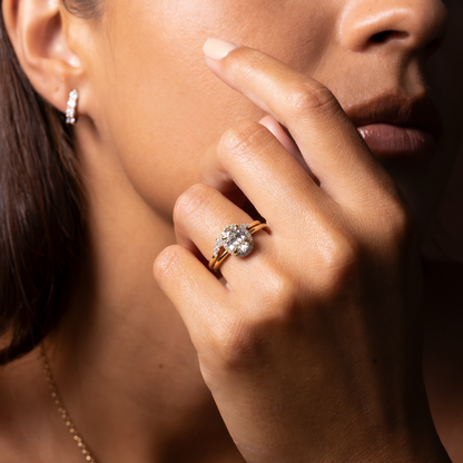 Oval Three Stone Lab Grown Diamond Engagement Ring