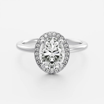 Oval Three Stone Lab Grown Diamond Engagement Ring