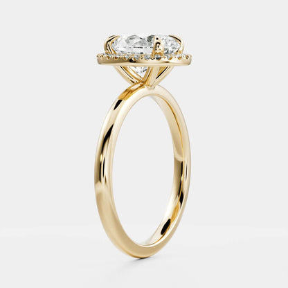 Oval Three Stone Lab Grown Diamond Engagement Ring