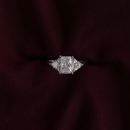 Oval Three Stone Lab Grown Diamond Engagement Ring