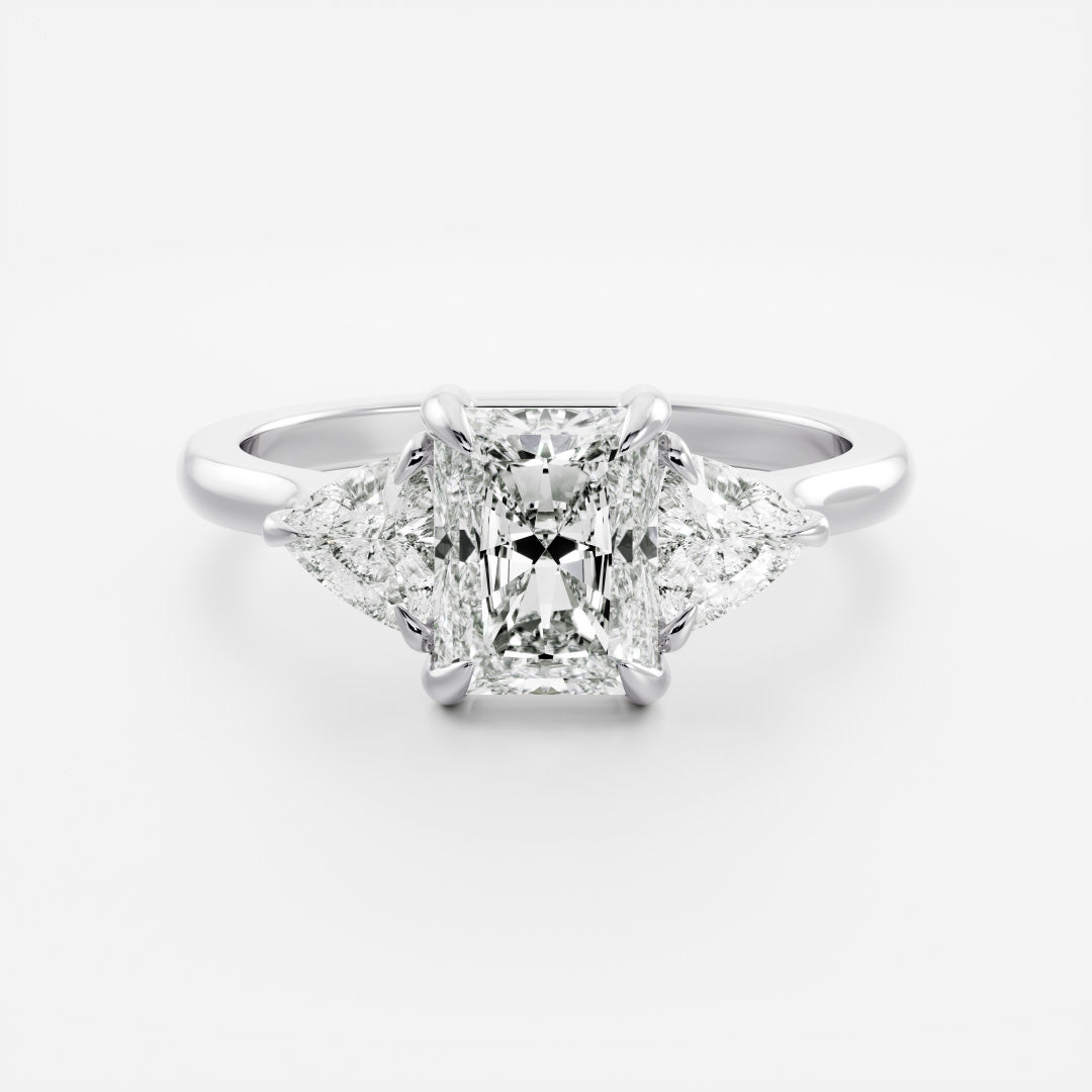 Oval Three Stone Lab Grown Diamond Engagement Ring