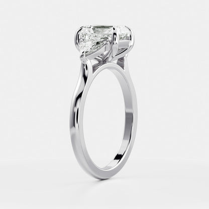 Oval Three Stone Lab Grown Diamond Engagement Ring