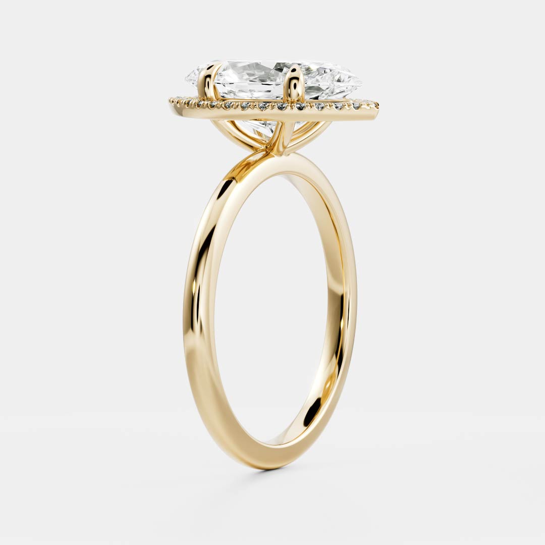 Oval Three Stone Lab Grown Diamond Engagement Ring