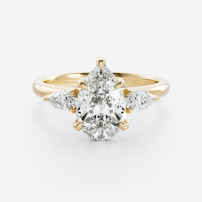 Oval Three Stone Lab Grown Diamond Engagement Ring