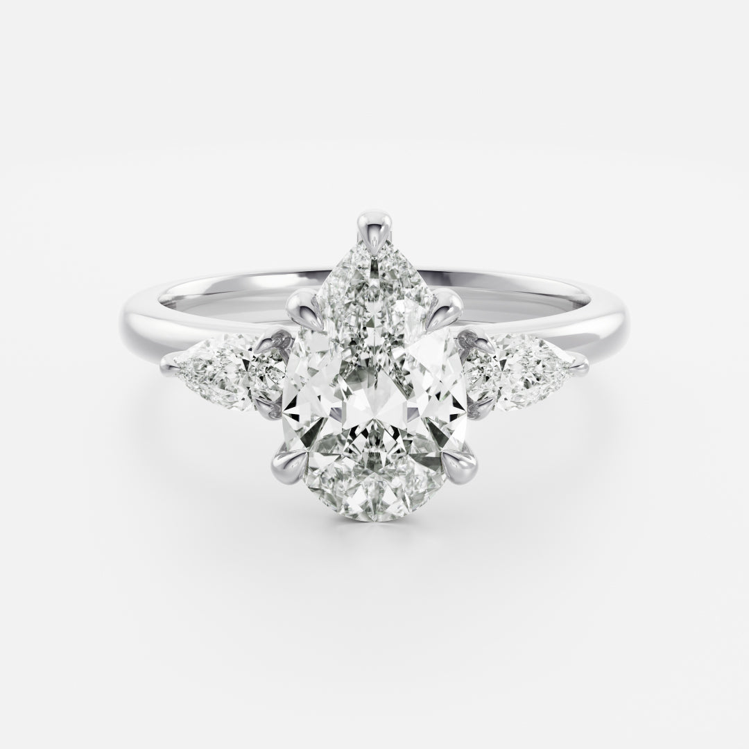 Oval Three Stone Lab Grown Diamond Engagement Ring