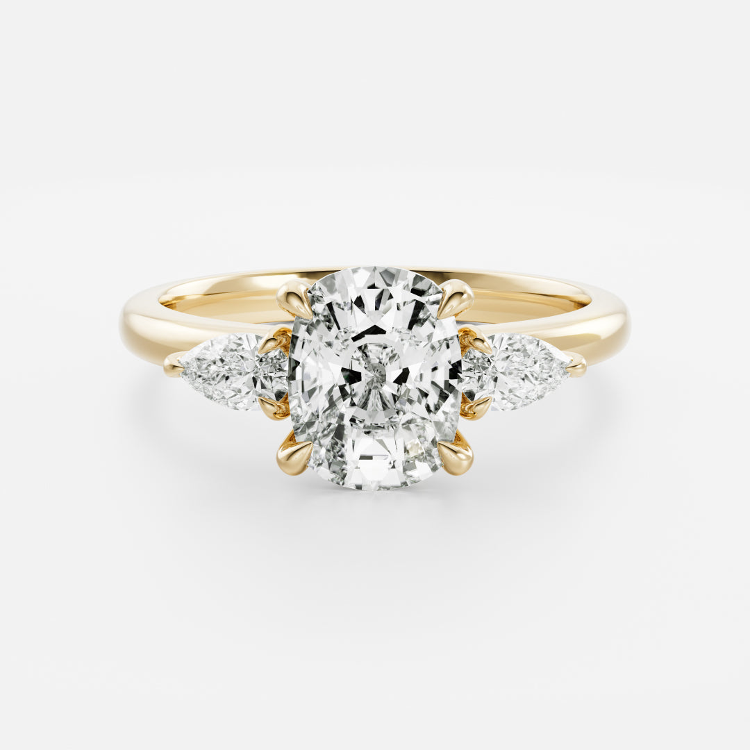 Oval Three Stone Lab Grown Diamond Engagement Ring