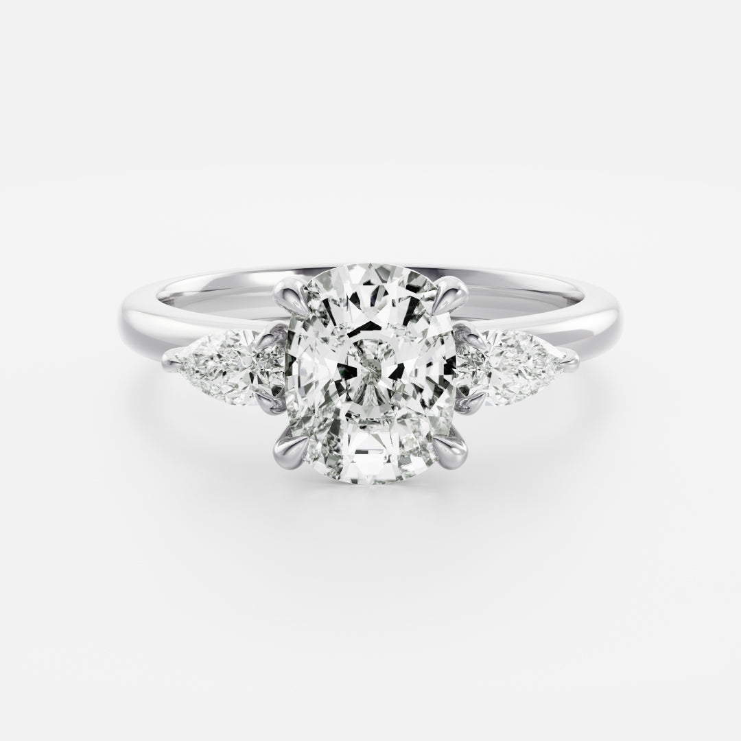 Oval Three Stone Lab Grown Diamond Engagement Ring