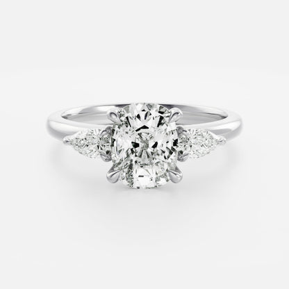 Oval Three Stone Lab Grown Diamond Engagement Ring