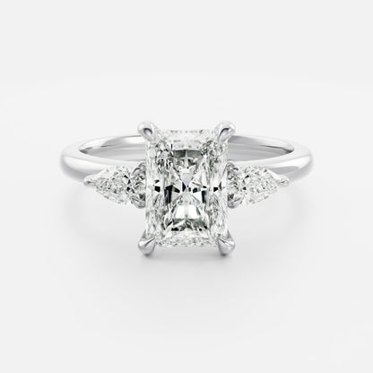 Oval Three Stone Lab Grown Diamond Engagement Ring