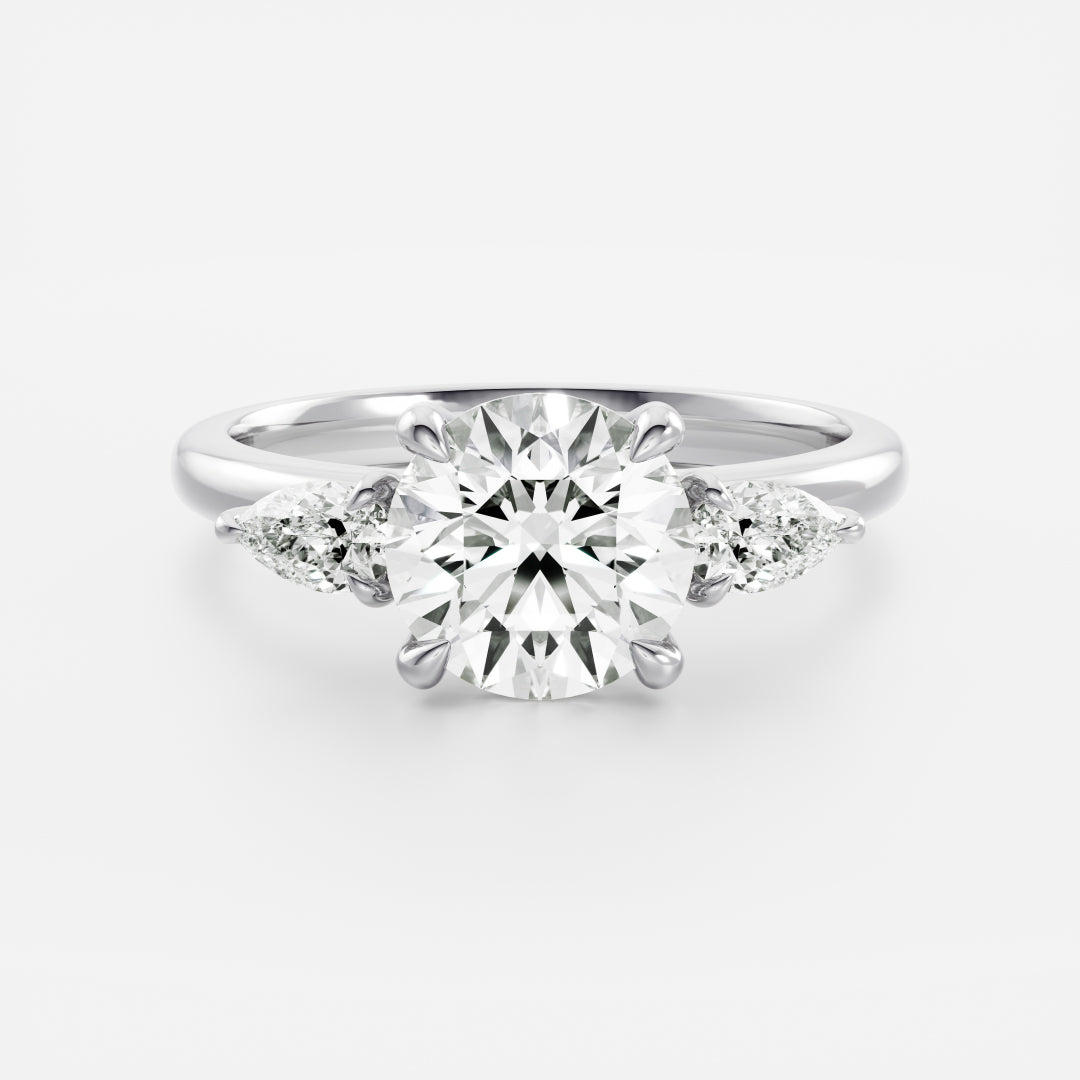 Oval Three Stone Lab Grown Diamond Engagement Ring