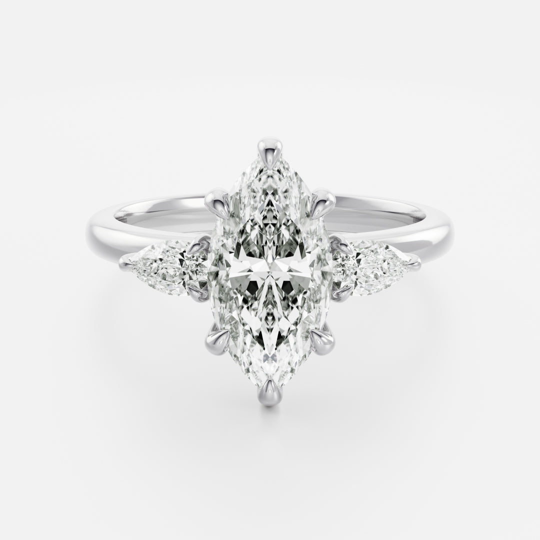 Oval Three Stone Lab Grown Diamond Engagement Ring