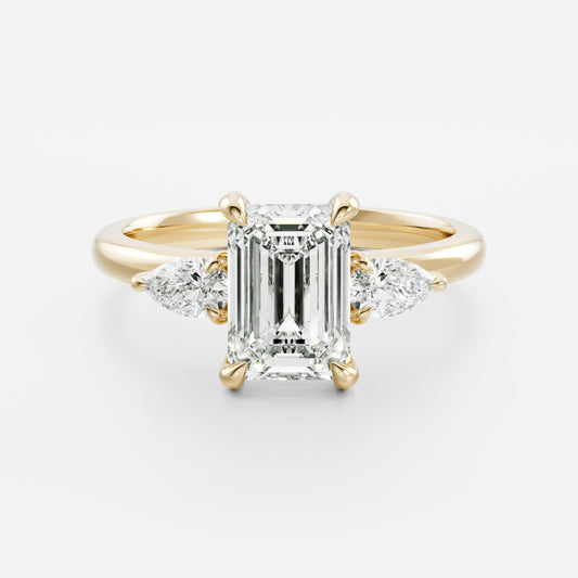 Oval Three Stone Lab Grown Diamond Engagement Ring