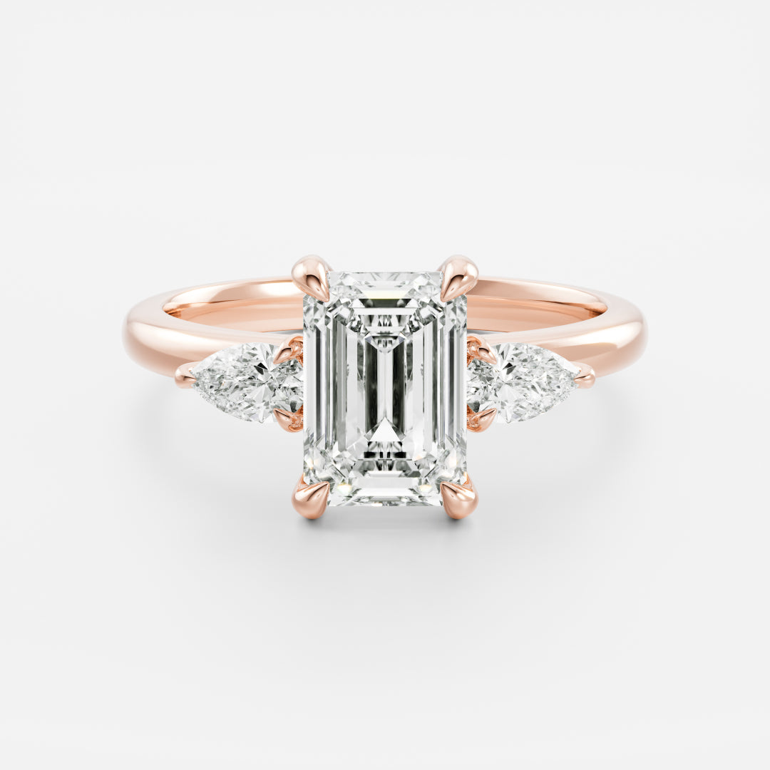 Oval Three Stone Lab Grown Diamond Engagement Ring