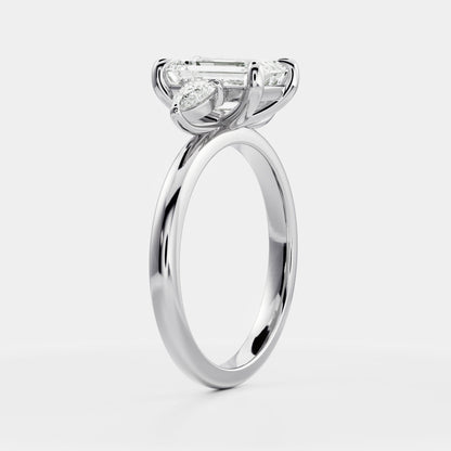 Oval Three Stone Lab Grown Diamond Engagement Ring