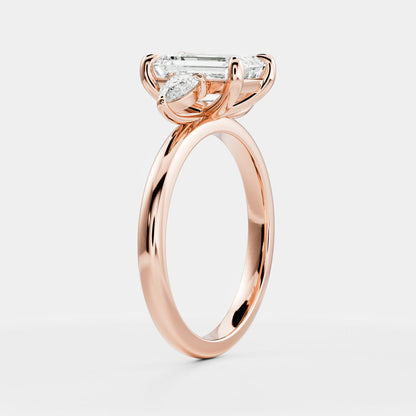 Oval Three Stone Lab Grown Diamond Engagement Ring