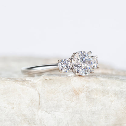 2 CT Round Three Stones Lab Grown Diamond Engagement Ring