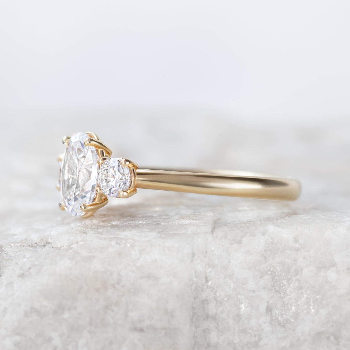 2 CT Round Three Stones Lab Grown Diamond Engagement Ring