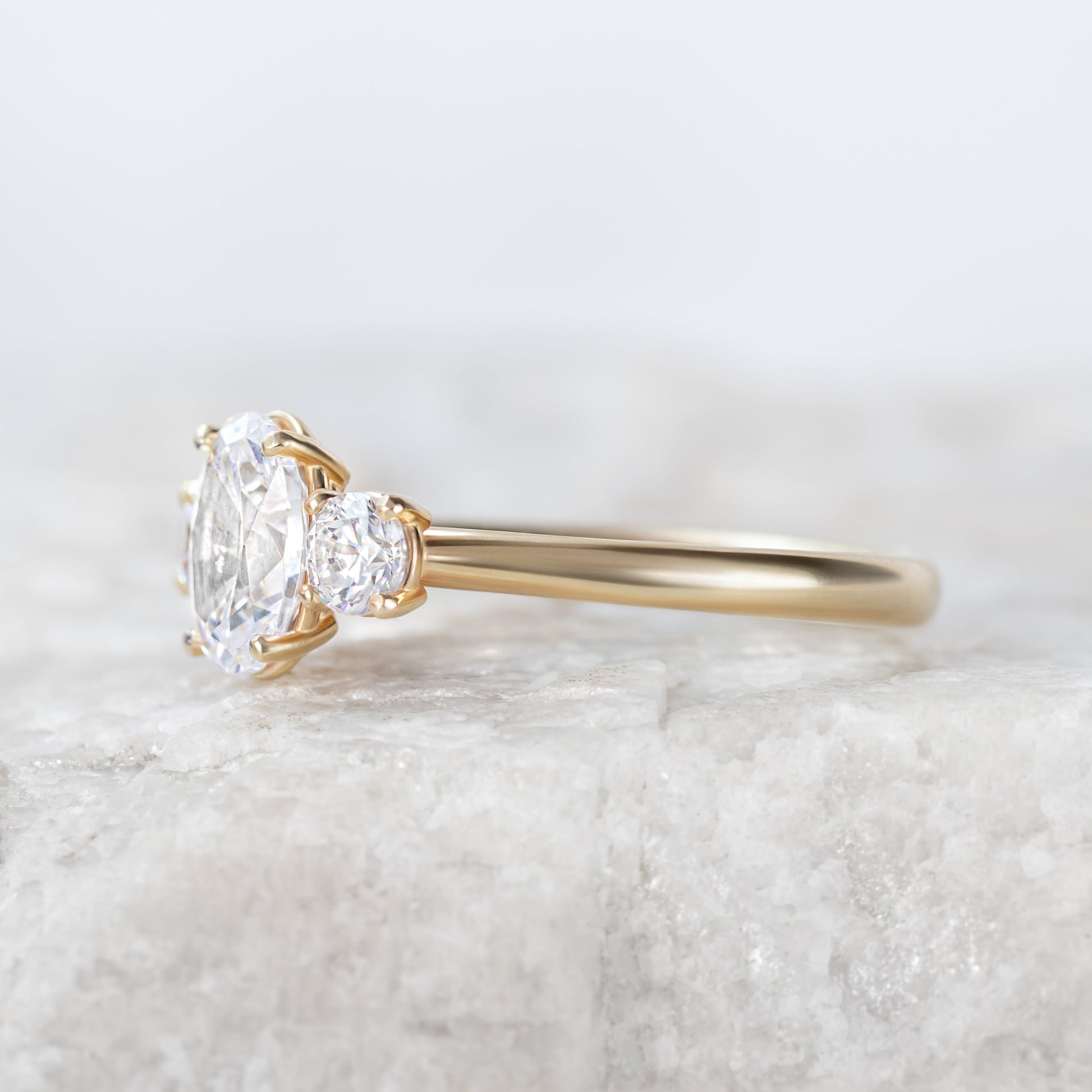 2 CT Round Three Stones Lab Grown Diamond Engagement Ring