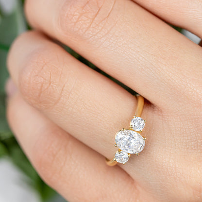 2 CT Round Three Stones Lab Grown Diamond Engagement Ring