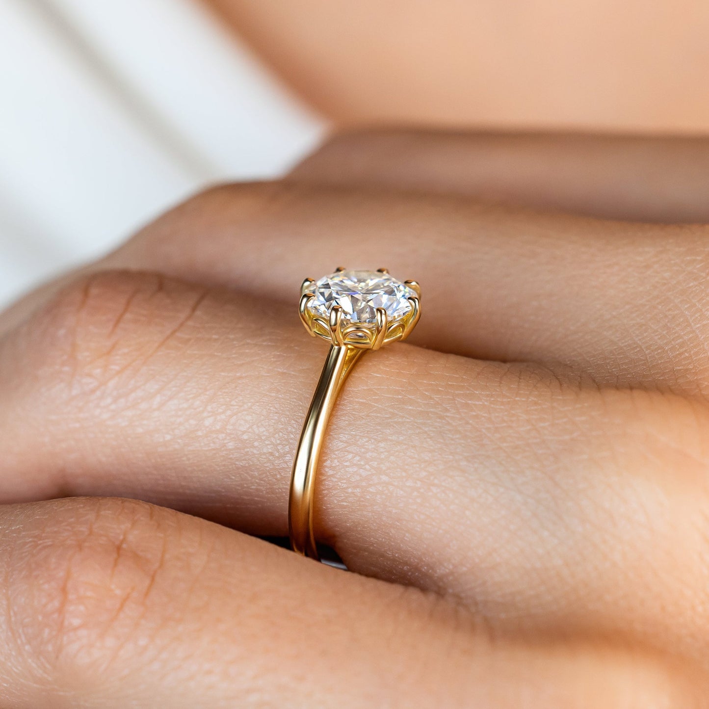 2 CT Round Three Stones Lab Grown Diamond Engagement Ring