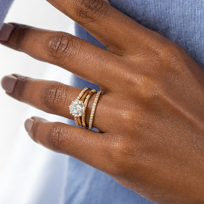2 CT Round Three Stones Lab Grown Diamond Engagement Ring