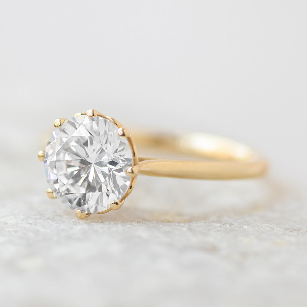 2 CT Round Three Stones Lab Grown Diamond Engagement Ring
