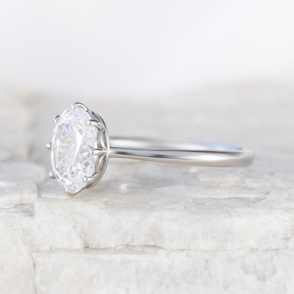 2 CT Round Three Stones Lab Grown Diamond Engagement Ring