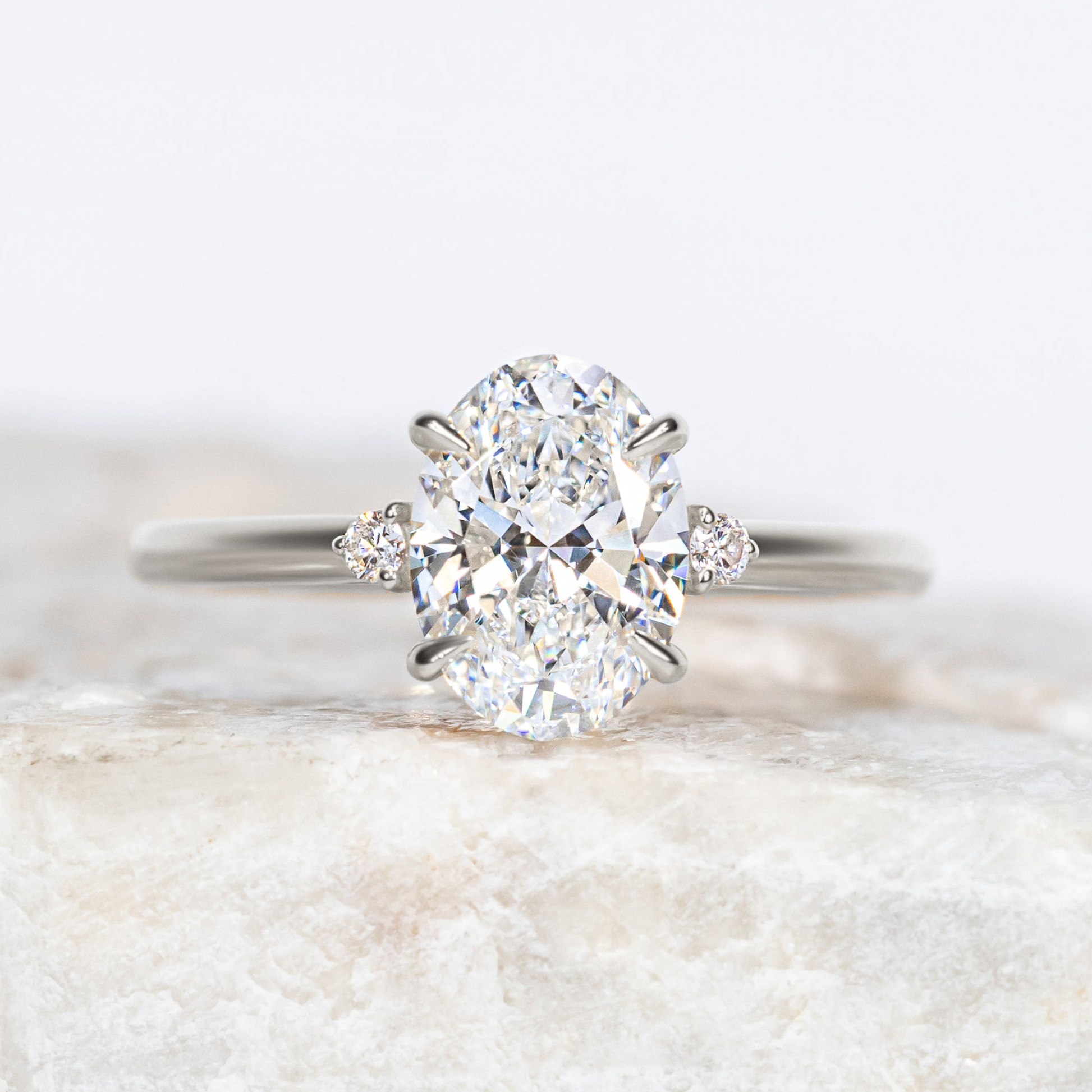2 CT Round Three Stones Lab Grown Diamond Engagement Ring