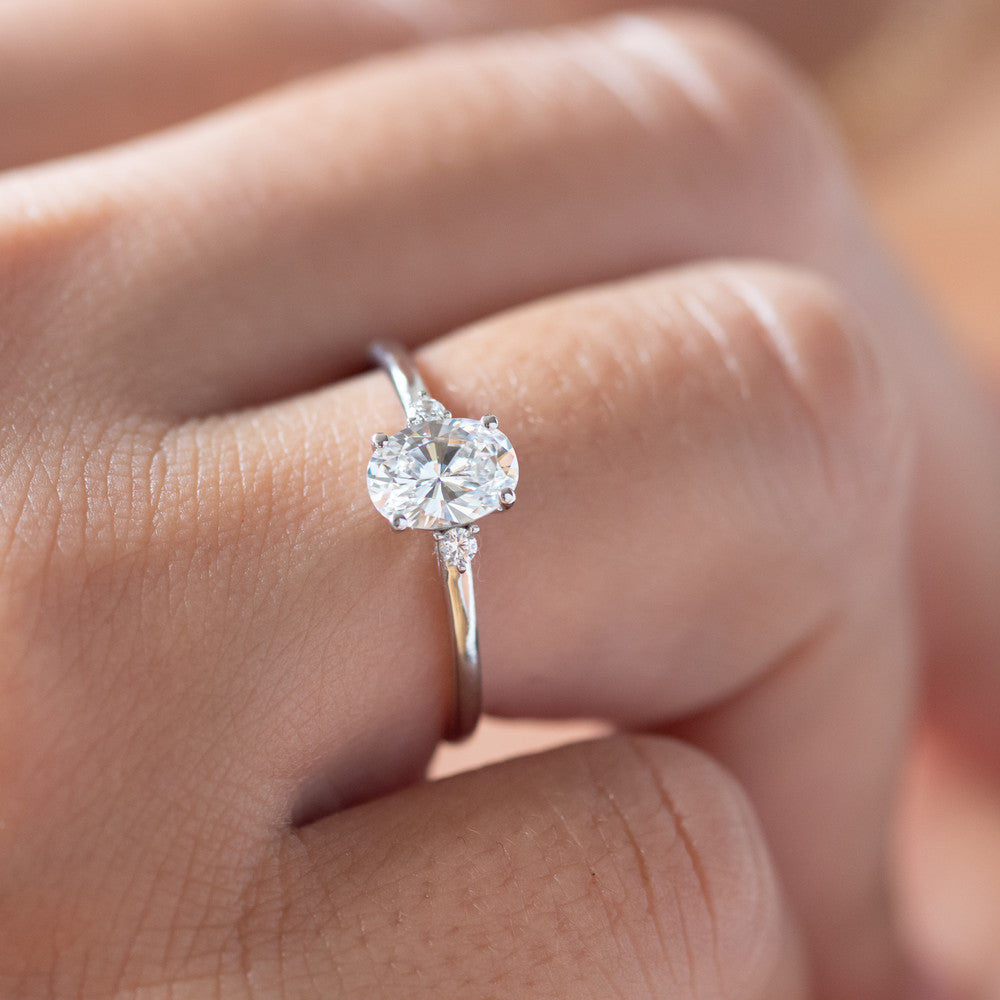 2 CT Round Three Stones Lab Grown Diamond Engagement Ring