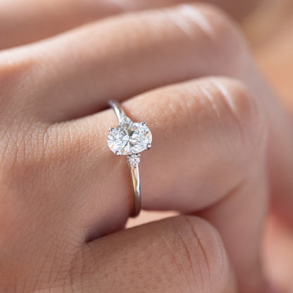 2 CT Round Three Stones Lab Grown Diamond Engagement Ring